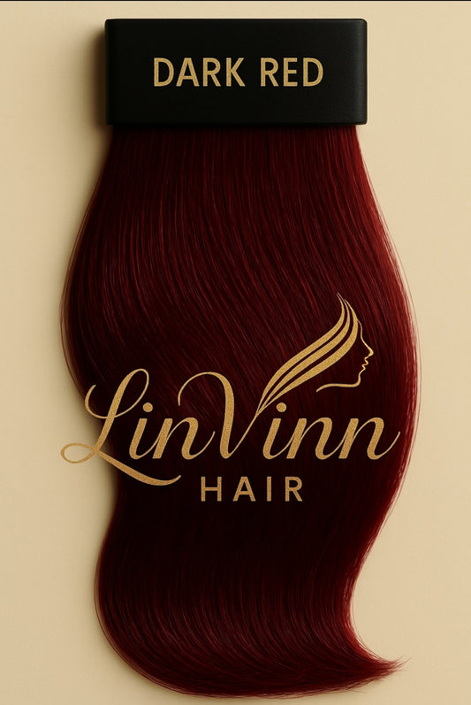 tape extensions color dark red