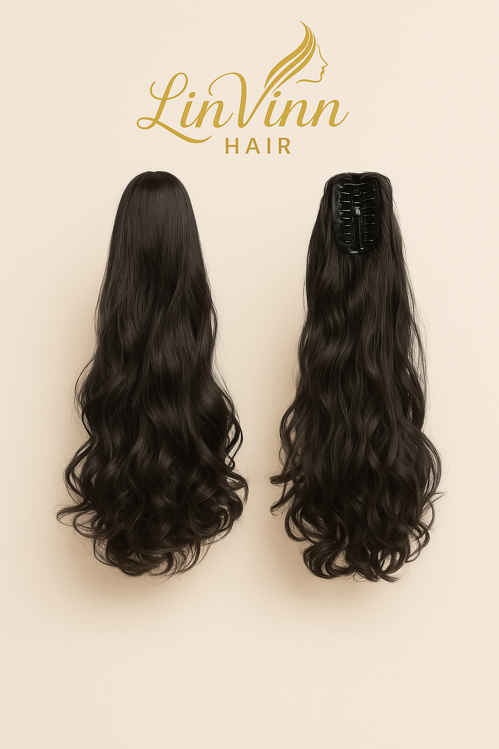 FULL PONYTAIL MILA DONKER BRUIN BODYWEAVE 60 CM