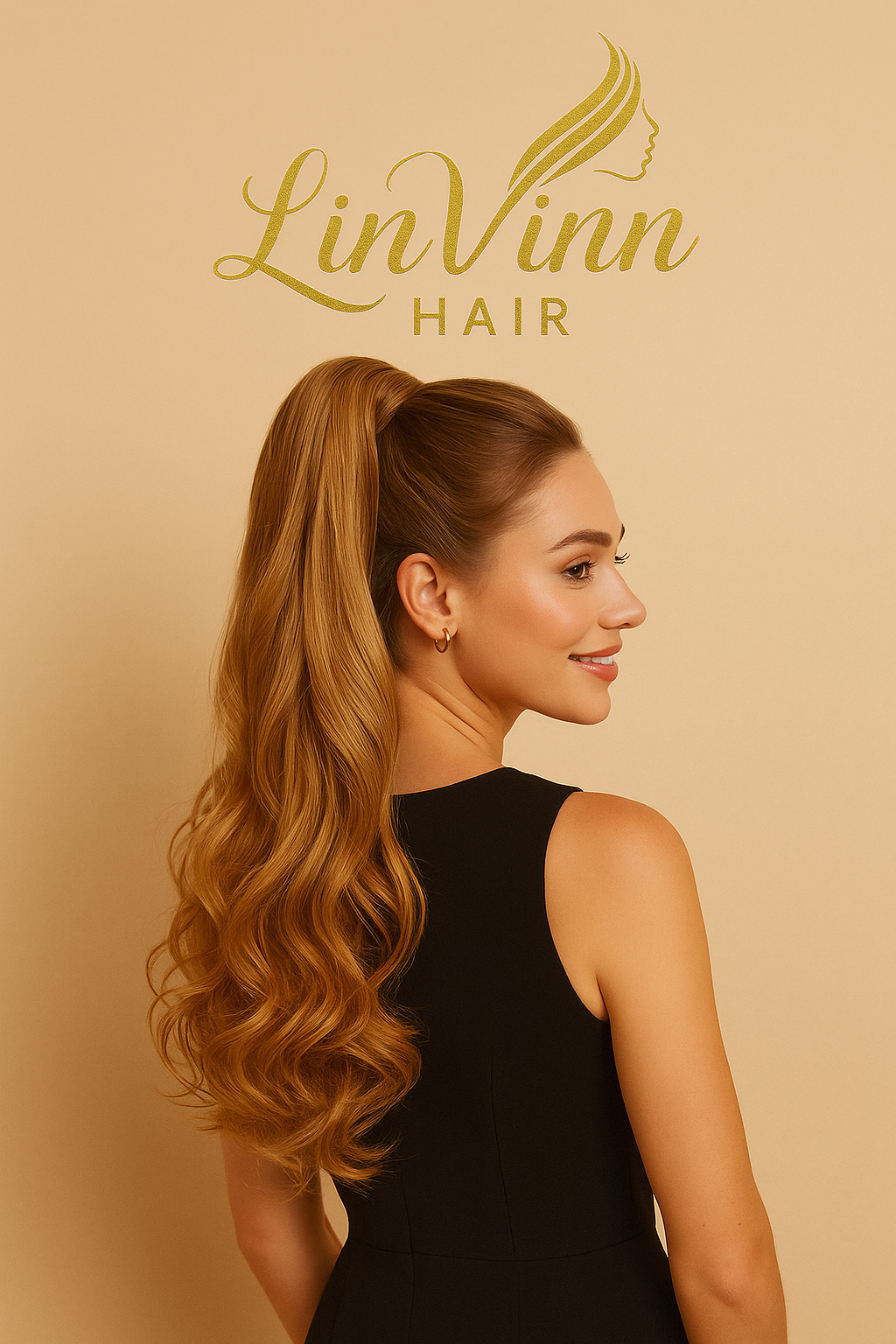 FULL PONYTAIL MILA DONKER HONING BLOND BODYWEAVE 60 CM