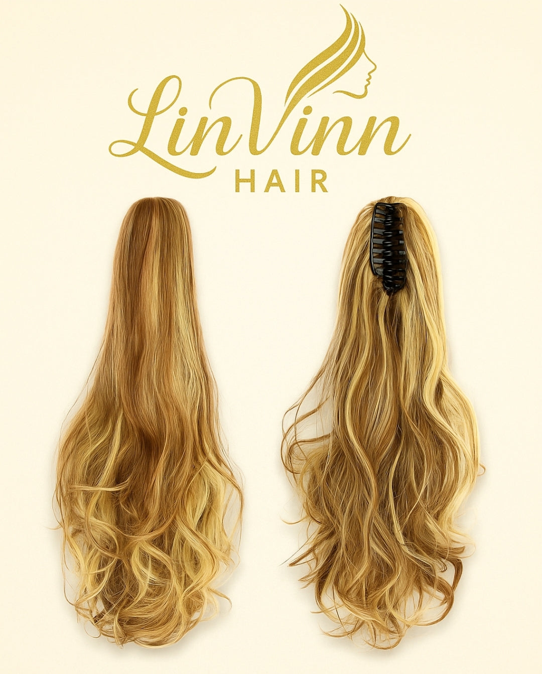 FULL PONYTAIL MILA BRUIN/HONING BLOND MIX BODYWEAVE 60 CM