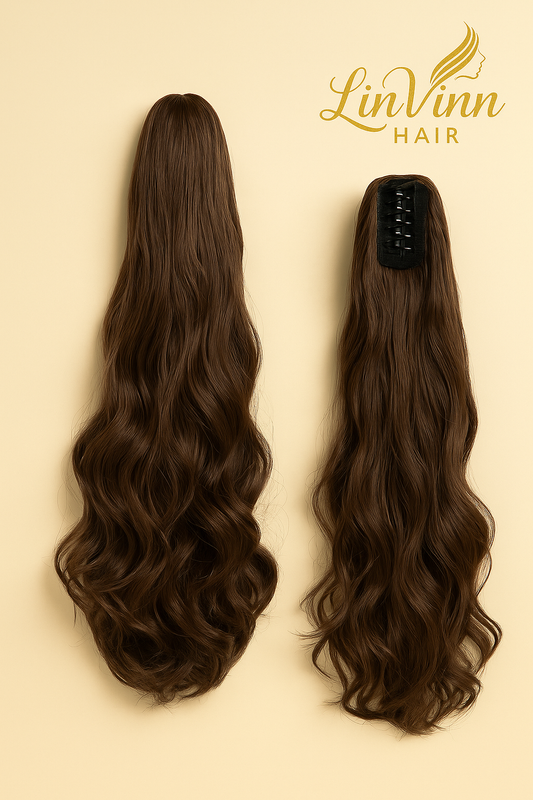 FULL PONYTAIL MILA LICHT BRUIN BODYWEAVE 60 CM