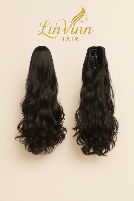 FULL PONYTAIL MILA DONKER BRUIN BODYWEAVE 60 CM
