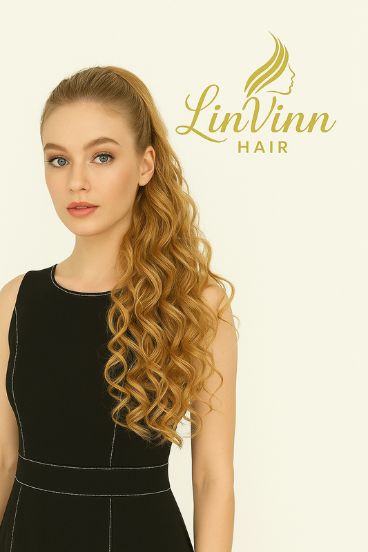 FULL PONYTAIL LIZZY HONING BLOND DEEP WEAVY 60 CM