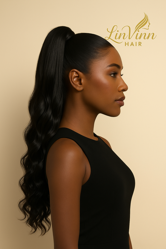 FULL PONYTAIL MILA ZWART BODYWEAVE 60 CM