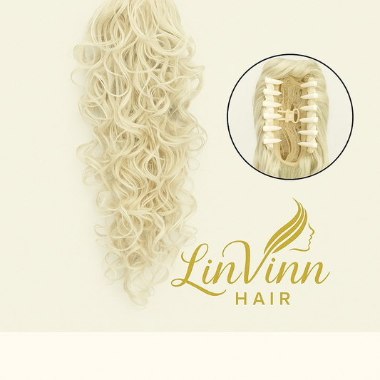 FULL PONYTAIL LIZZY ICE BLOND DEEP WEAVY 60 CM