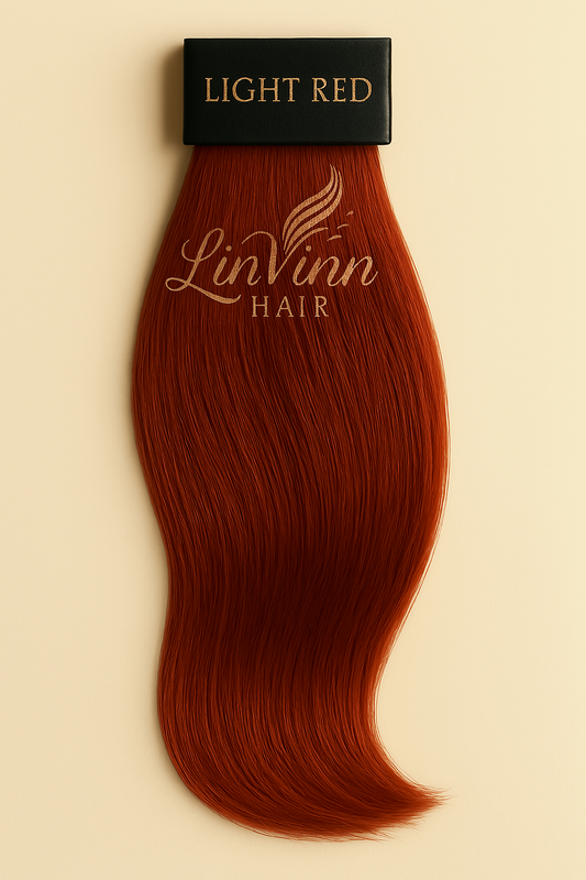 tape extensions light red