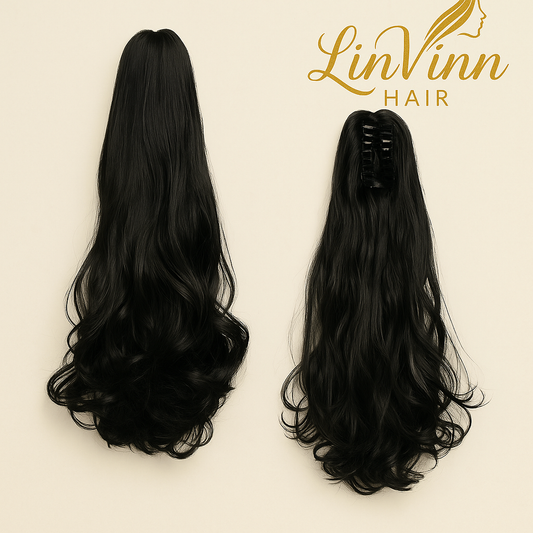 FULL PONYTAIL MILA ZWART BODYWEAVE 60 CM