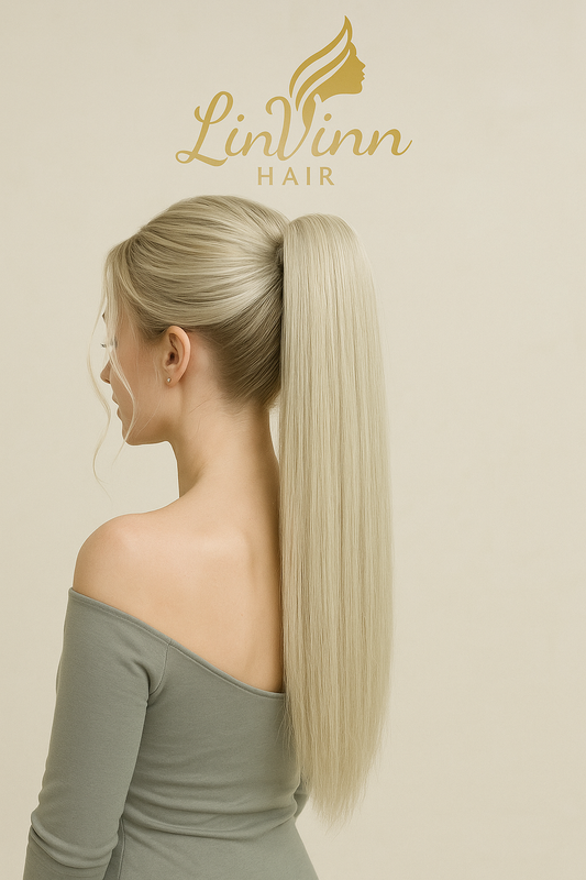 VOLLEDIGE PAARDENSTAART SARAICE BLOND 60 CM STIJL