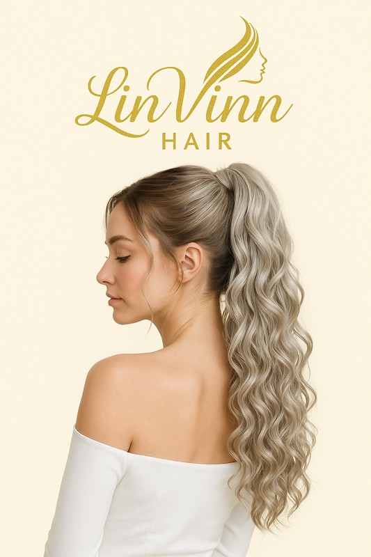FULL PONYTAIL MILA DONKER GRIJS BODYWEAVE 60 CM