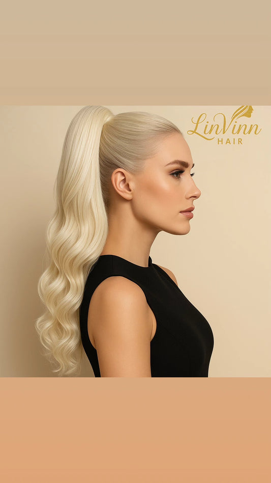 FULL PONYTAIL MILA LICHT BLOND BODYWEAVE 60 CM