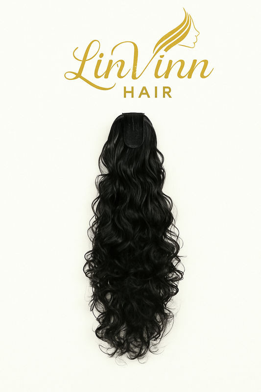 FULL PONYTAIL LIZZY ZWART DEEP WEAVY 60 CM
